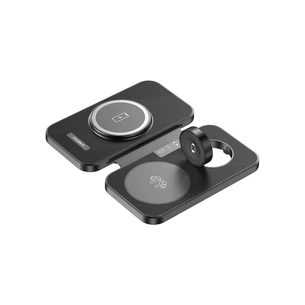 Зарядний пристрій Choetech Wireless magnetic 3-in-1 15W black (T616-F) зображення 1