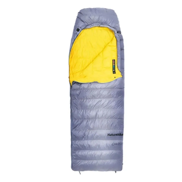 Спальний мішок Naturehike з натуральним пухом CW700 CNK2450WS048, L, жовто-сірий (6927595788103) - зображення 1