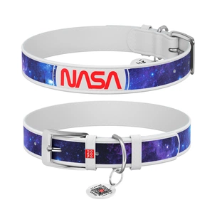 Нашийник для тварин WAUDOG Design з QR-паспортом "NASA21" Ш 12 мм Д 18-24 см білий (3601-0148-15) зображення 1