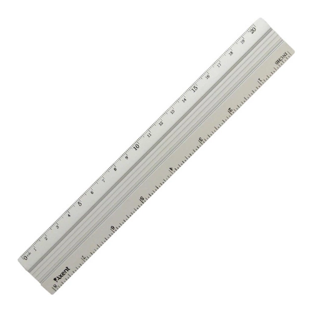 Лінійка Axent aluminum, 20cm, grey (7420-А) - зображення 1