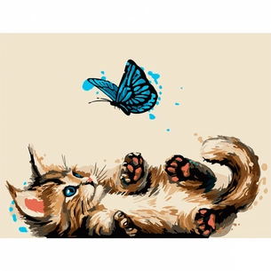 Картина по номерам Santi Сірий мейн-кун 30*40 см (953969) зображення 1