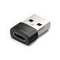 Перехідник USB 2.0 AМ to USB Type-C (F) Black PVC Vention (CDWB0) - зменшене зображення 1