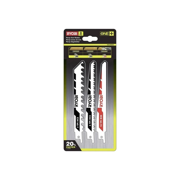 Полотно Ryobi для шабельної пили RAK3RBWM, набір 3 шт, для дерева та металу (5132002813) - picture 1