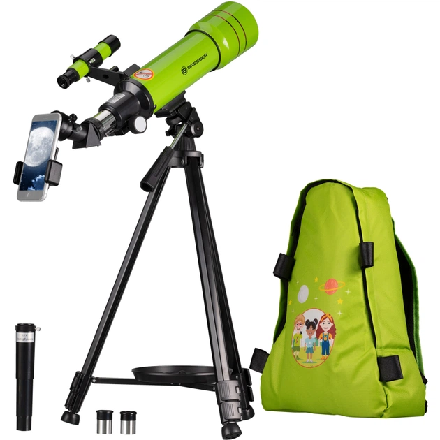 Телескоп Bresser Junior 70/400 Green з адаптером для смартфона + рюкзак (8850610B4K000) (930418) - зображення 1