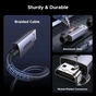Кабель мультимедийный HDMI M to HDMI M 2.0m V2.2 16K60Hz 96Gbps braided black Ugreen (65900) - уменьшенное изображение 7