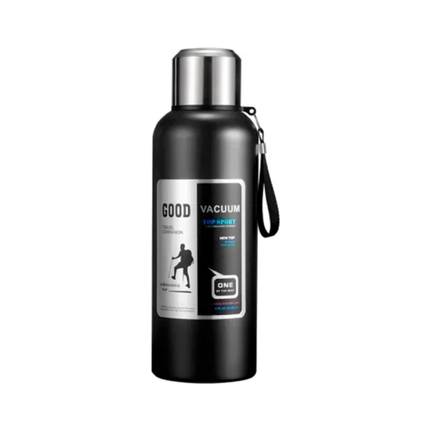 Термос Merlion з ситечком та чашкою 0,6 л, чорний (ZK-127-600Black) - изображение 1