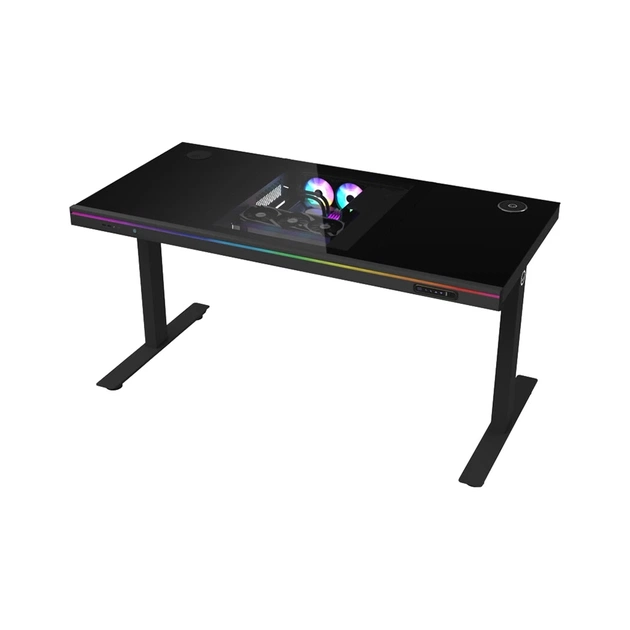 Комп'ютерний стіл Lorgar ELITE 90G Glass Black (LRG-DE90G) - picture 1