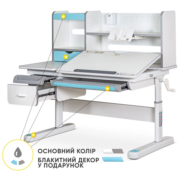 Парта Mealux Florida Multicolor Blue (Evo-52 WG + BL Multicolor) - picture 5