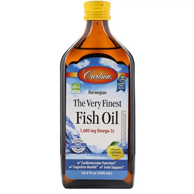 Жирные кислоты Carlson Рыбий жир, Вкус Лимона, Норвежская серия, The Very Finest Fi (CAR-01545) - изображение 1