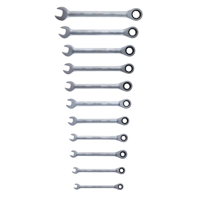 Ключ Sigma набір ріжково-накидних тріскачкові 11шт, 8-17, 19мм CrV (6010531) - picture 3