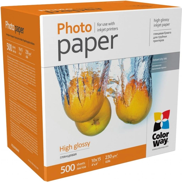 Фотопапір ColorWay 10x15 230г glossy, 500с (PG2305004R) - зображення 1