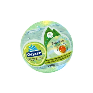 Бомбочка для ванни Geyser Fizzy Lime з капсулою ефірної олії 140 г (4820022091642) зображення 1