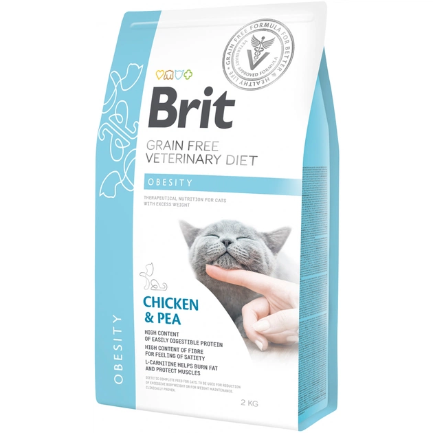 Сухой корм для кошек Brit GF VetDiets Cat Obesity 2 кг (8595602528479) - изображение 1