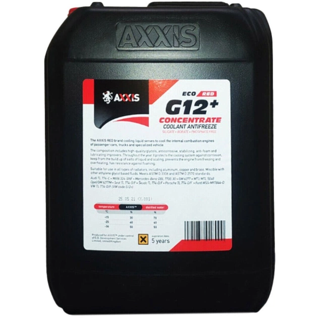 Антифриз AXXIS ECO-80C RED G12+ 20л (AX-P999-G12R ECO 20) - изображение 1