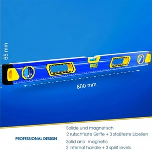 Рівень S&R 800 мм, 3 капсули, магнітний (423034080) зображення 1
