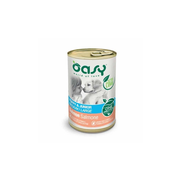 Консервы для собак OASY One Protein Formula Puppy & Junior Medium/Large с лососем 400 г (8053017344508) - изображение 1