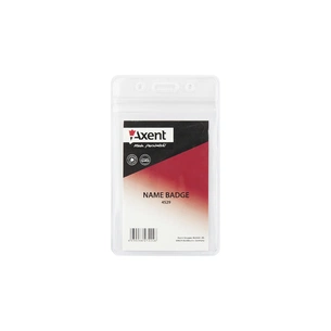 Бейдж Axent вертикальний, замок zip lock, 54х82мм, прозорий (4529-A) зображення 1