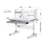 Парта Mealux Edmonton Multicolor Grey (BD-610 W/МС + G з полицею) - уменьшенное изображение 3