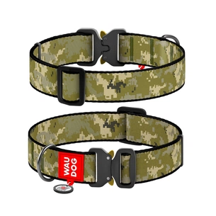 Нашийник для тварин WAUDOG Nylon з QR-паспортом "Мілітарі" металевий фастекс L (287-4026) изображение 1
