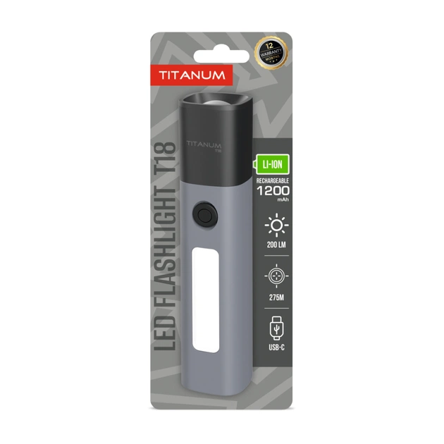 Ліхтар TITANUM 200Lm Gray (TLF-T18) - зображення 1