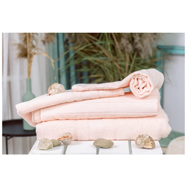 Рушник MirSon набір банний 5010 SoftNess Peach 40x70, 50x90, 70x140, 100x150 (2200003183344) - изображение 1