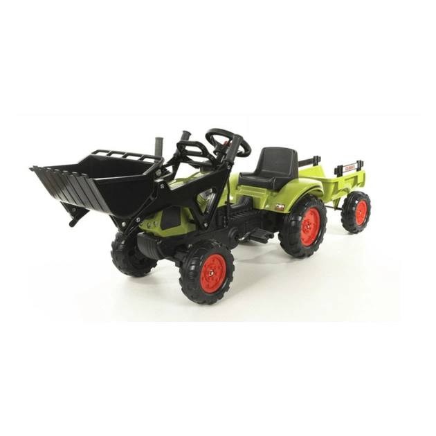 Веломобіль Falk Claas Arion трактор з причепом і переднім ковшем Зелений (2040AM) - picture 3