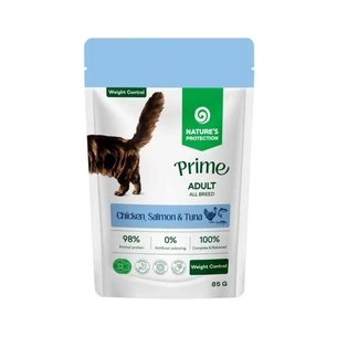 Вологий корм для кішок Nature's Protection Prime Adult Cats Weight Control Chicken, Salmon and Tuna 85 г (NPPR47917) зображення 1