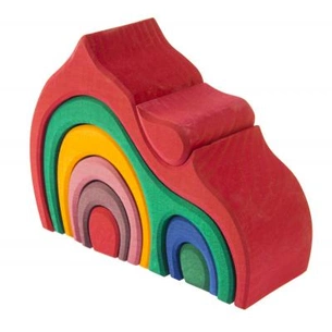 Конструктор Nic дерев'яний Будинок Габлі великий червоний (NIC523030) зображення 1