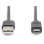 Дата кабель USB 2.0 AM to USB-C 3.0m black Digitus (AK-300148-030-S) - уменьшенное изображение 2