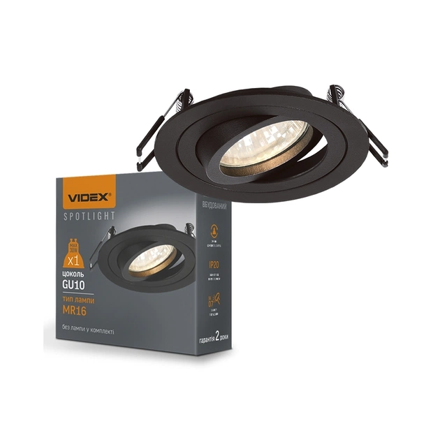 Світильник точковий Videx під лампу GU10 врізний Круглий Чорний (VL-SPF08R-B) - picture 3