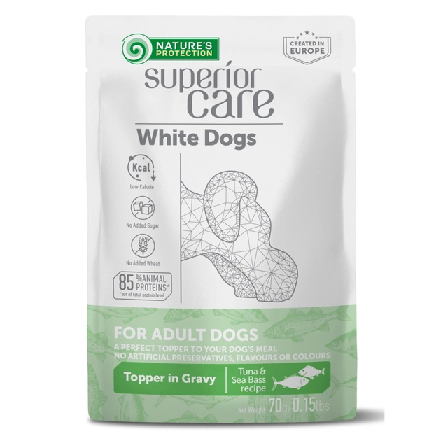Вологий корм для собак Nature's Protection Superior Care White Dogs Adult Tuna & Sea Bass 70 г (UNINPSC70012) - зображення 1