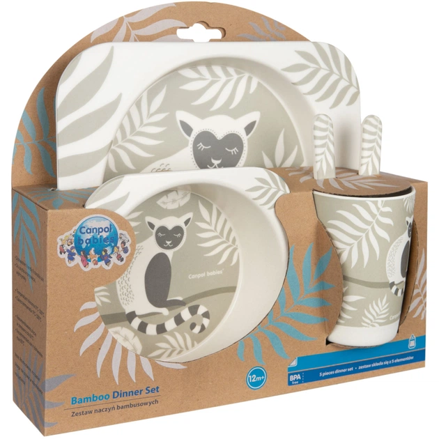 Набір дитячого посуду Canpol babies Lemur бамбуковий 5 предмети (9/214) - picture 6