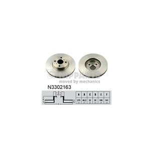 Гальмівний диск Nipparts N3302163 зображення 1