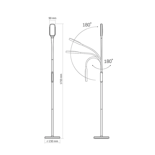 Торшер Videx LED торшер підлоговий білий14W 3000-5500K 220V (VL-TF07W) - picture 6