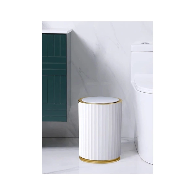 Контейнер для сміття JAH Nordic Сенсорний Білий із золотим 9 л (20259) - picture 3