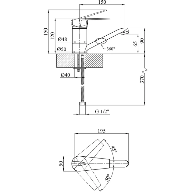 Змішувач Kroner Odra-C012 (CV023578) - зображення 6