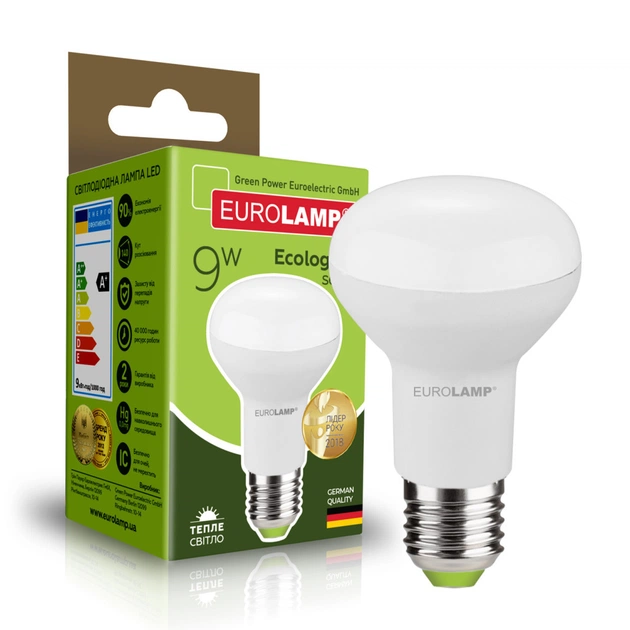 Лампочка Eurolamp LED R63 9W E27 3000K 220V (LED-R63-09272(P)) - зображення 1