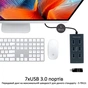 Концентратор Promate USB Hub 7 ports ezhub-7.grey (ezhub-7.grey) - зменшене зображення 3