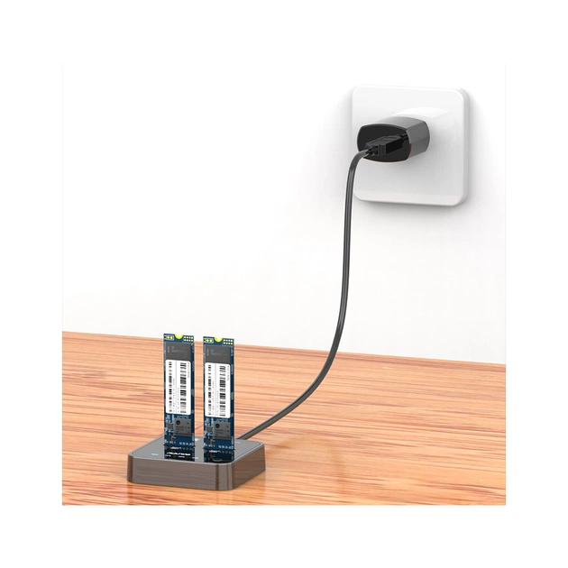 Док-станція для накопичувачів Maiwo 2*SATA M.2 SSD Key B/B+M USB 3.1 Gen1 Type-C (K3016SG1) - picture 3