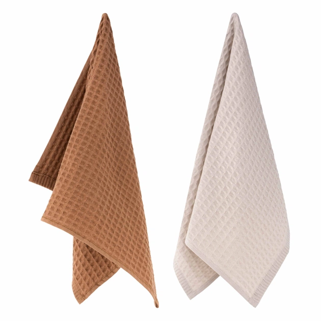 Рушник Ardesto набір для кухні Pique 40 x 60 см, 2шт 100% бавовна, молочний, коричневий (ART4060VB) - picture 4