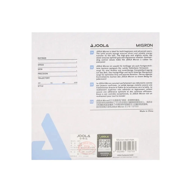 Накладка для ракетки Joola Micron 2.0 Red (70269) (930992) - picture 3