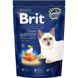 Сухий корм для кішок Brit Premium by Nature Cat Adult Salmon 1.5 кг (8595602553136) зображення 1