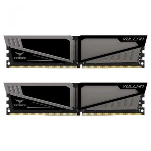 Модуль пам'яті для комп'ютера DDR4 16GB (2x8GB) 2400 MHz T-Force Vulcan Gray Team (TLGD416G2400HC14DC01) - изображение 1