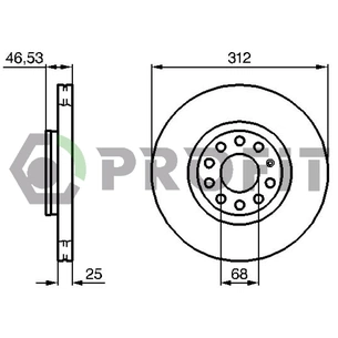 Гальмівний диск Profit 5010-1707 зображення 1