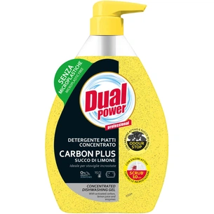 Засіб для ручного миття посуду Dual Power Carbon Plus Lemon концентрований 600 мл (8054633838518) зображення 1