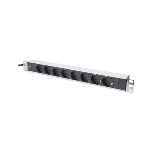 Силовий блок Zpas 1U, 8xSchuko, 16A, 250V, вилка Schuko (DN-95401) изображение 1