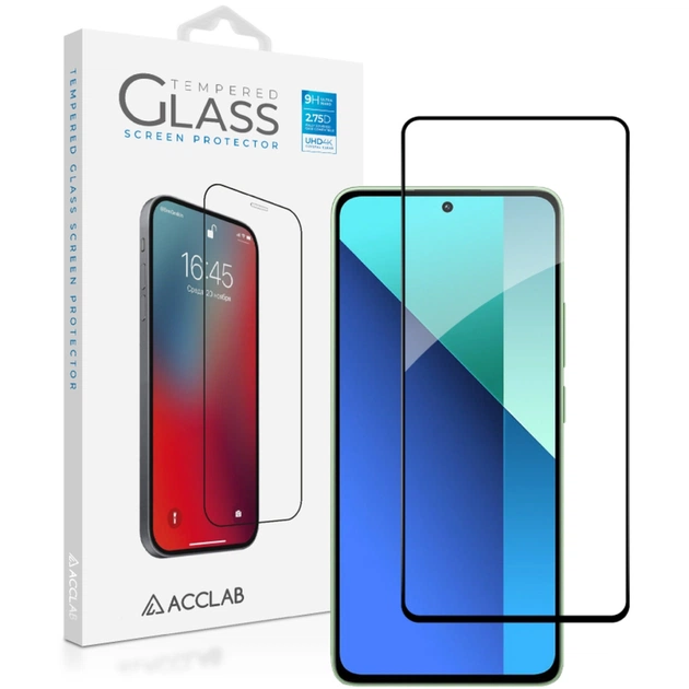 Стекло защитное ACCLAB Full Glue Xiaomi Redmi Note 13 4G Black (1283126583704) - изображение 1
