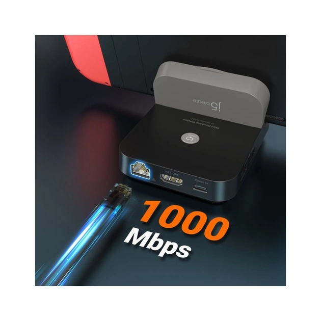 Порт-реплікатор J5create Dock-Station Nintendo Switch (HDMI/PD/USB-A/USB-C/LAN) (JCD620-N) - picture 9