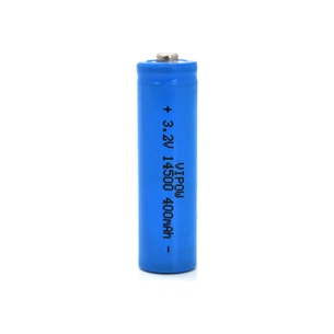 Акумулятор 14500 LiFePO4 (size AA), 400mAh, 3.2V, TipTop, blue Vipow (IFR14500-400mAhTT / 21438) зображення 1