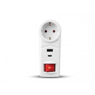 Сетевой удлинитель 2E 1xSchuko,16A, white (2E-AD0102SWH) изображение 1